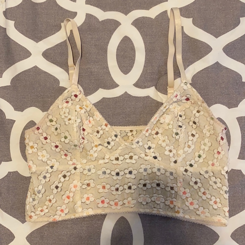 Free people flowered bralette- gently worn.